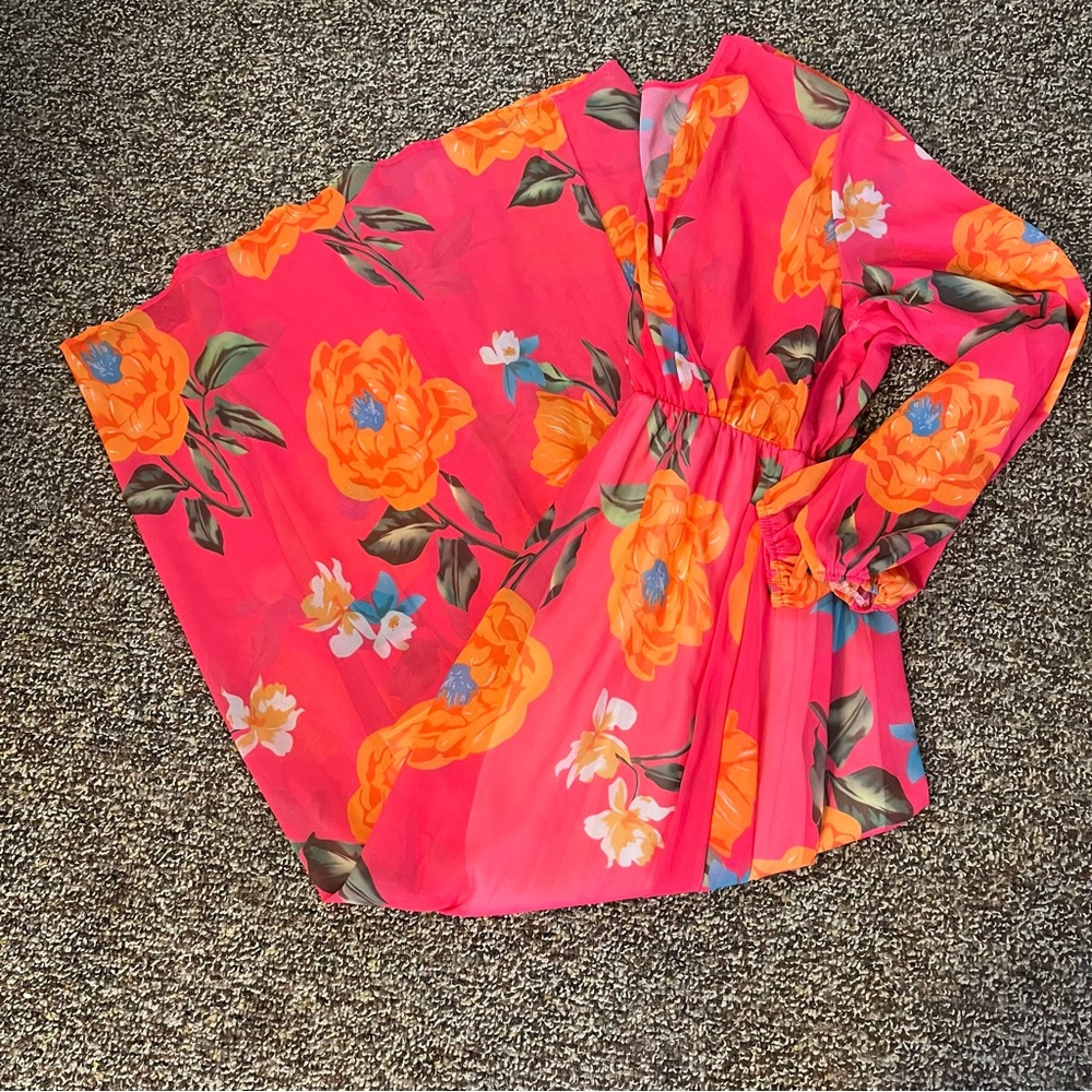 Pink Floral Light-Weight Maxi Dress